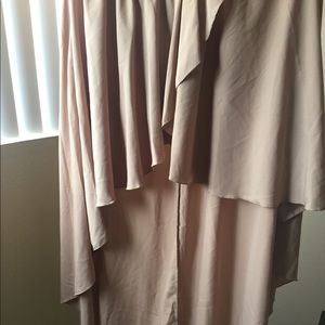 Beige High-Low Skirt